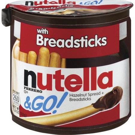 NUTELLA Hazelnut Spread Snack, w/ Breadsticks, 1.8 oz, 12/BX, Multi PK FER80314